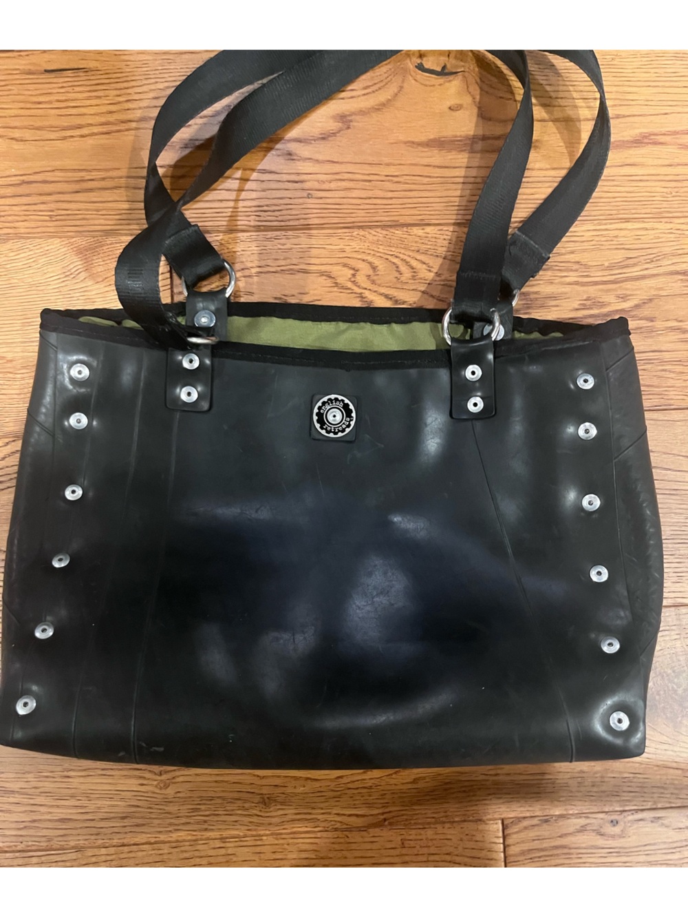 English Retreads Tote of Recycled Inner Tube.
